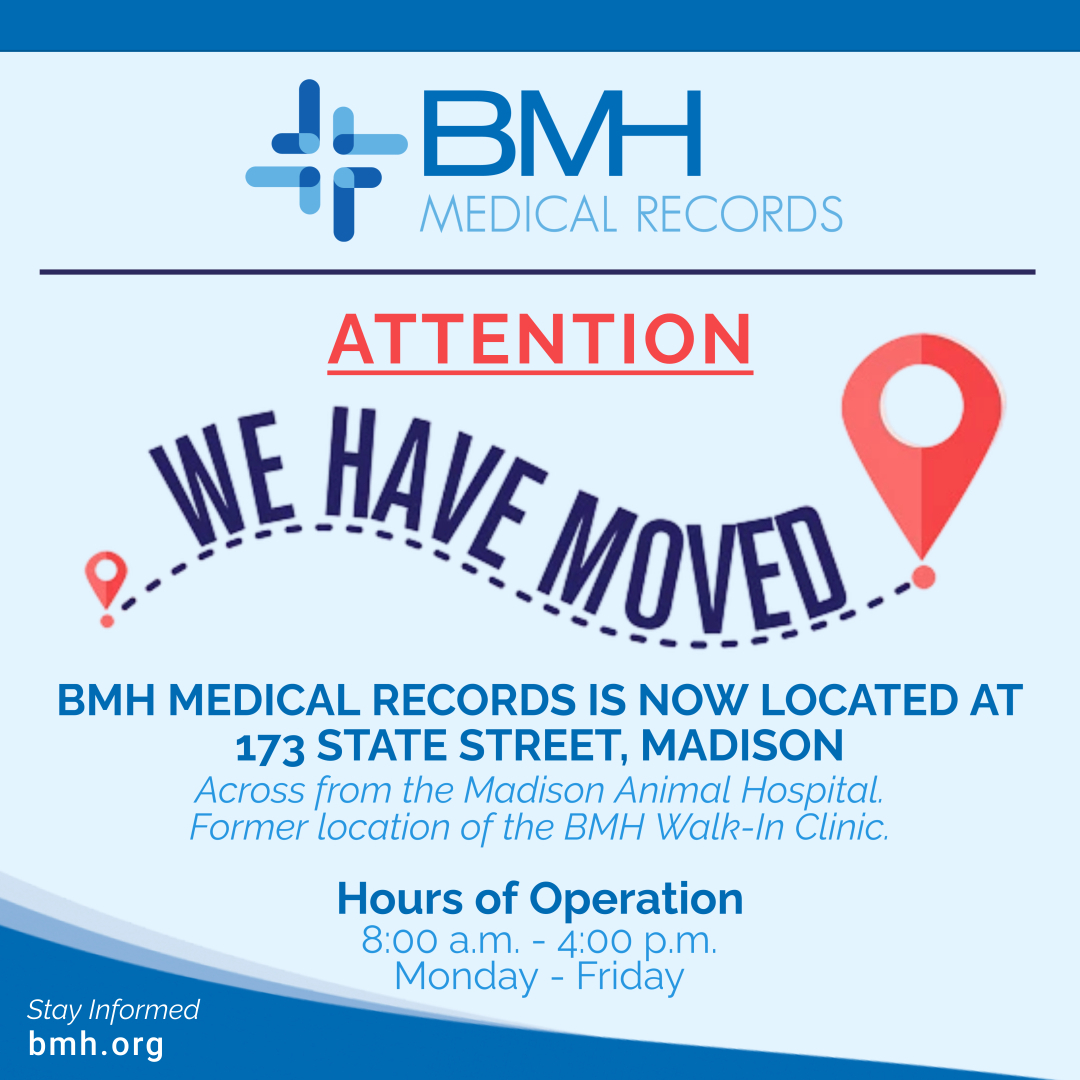 The BMH Medical Records Department has relocated Boone Memorial Health