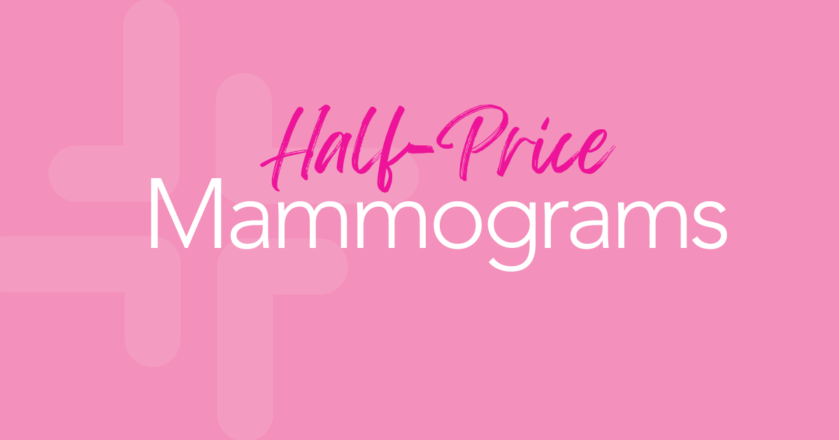 October Half-price mammogram graphic