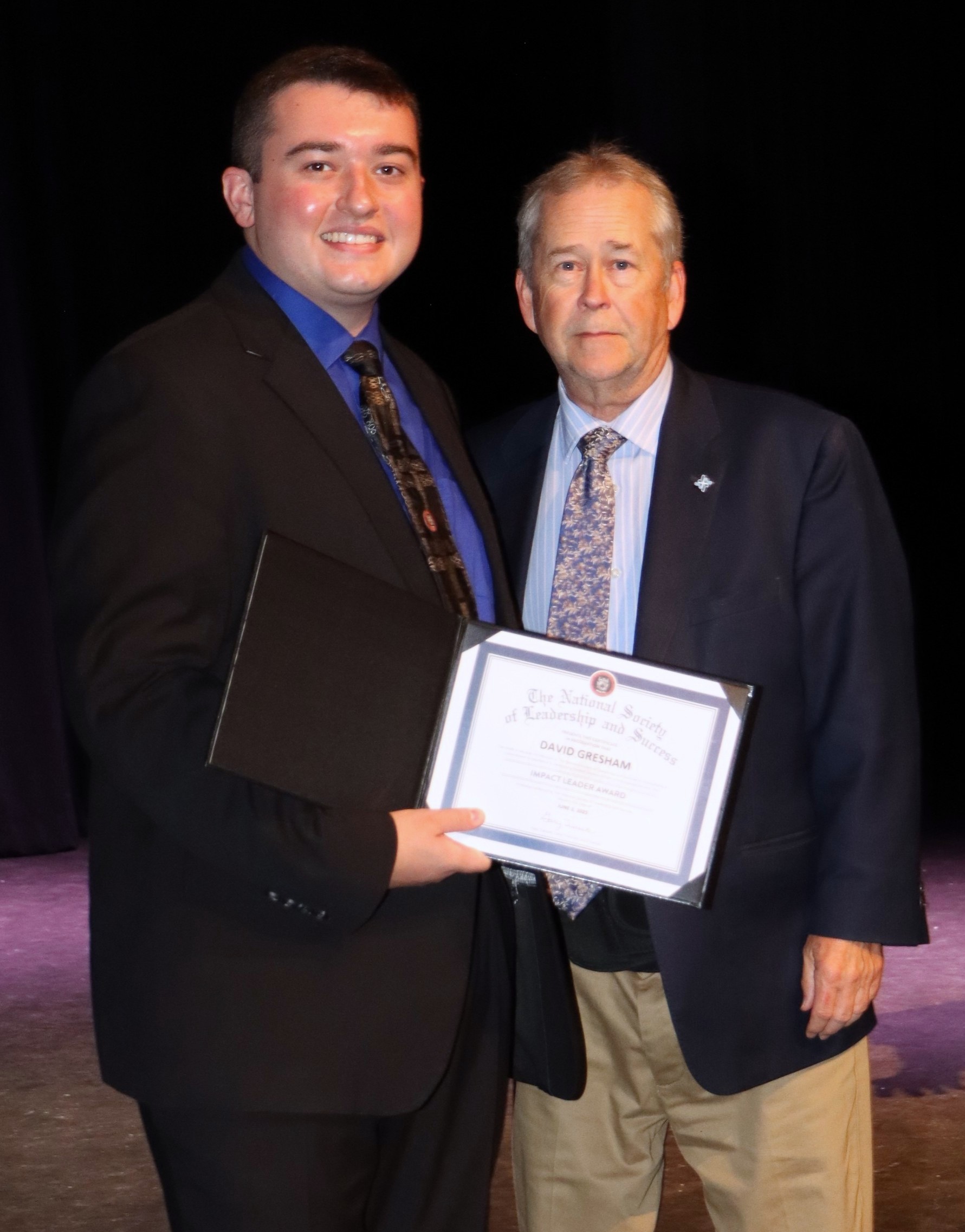 Gresham Award Photo_062025 David Gresham accepts leadership award from Southern West Virginia Community and Technical College