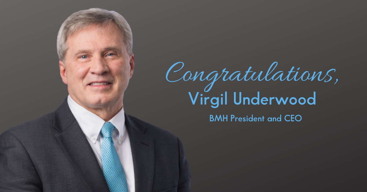 Congratulations Virgil Underwood, Boone Memorial Health CEO